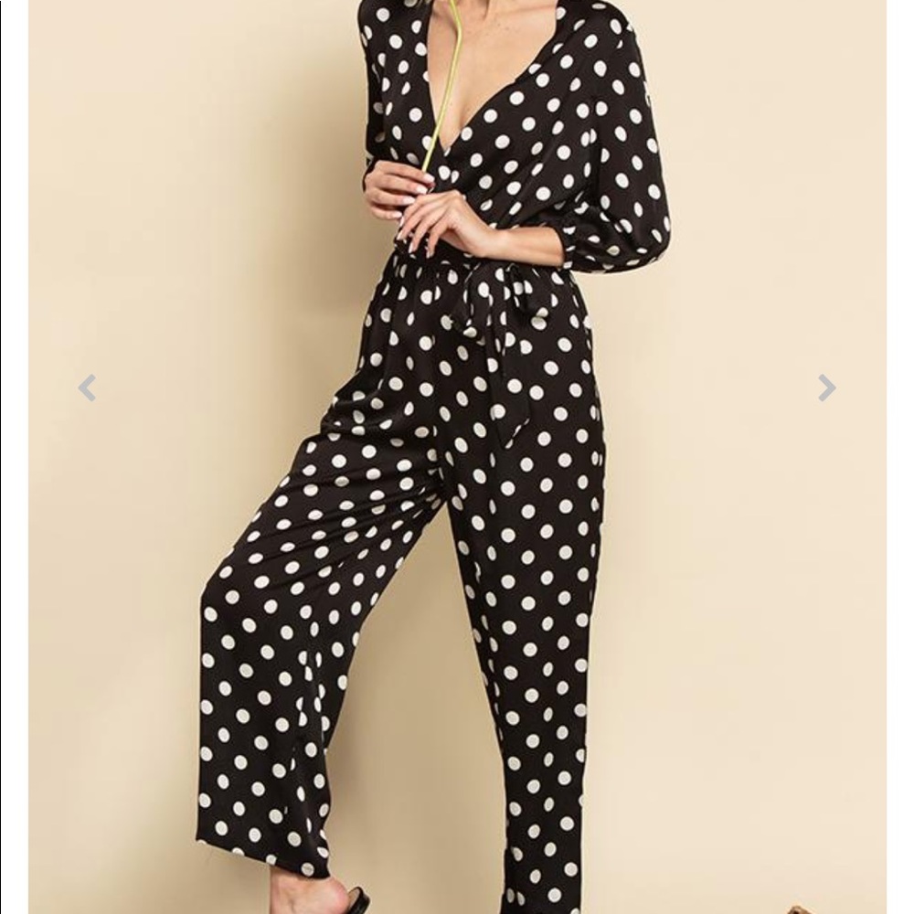 Lucca Couture Amiyah Polkadot Jumpsuit size XS - Picture 2 of 9